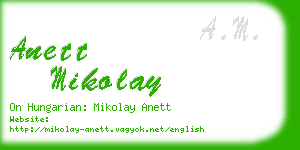 anett mikolay business card